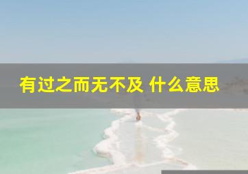 有过之而无不及 什么意思